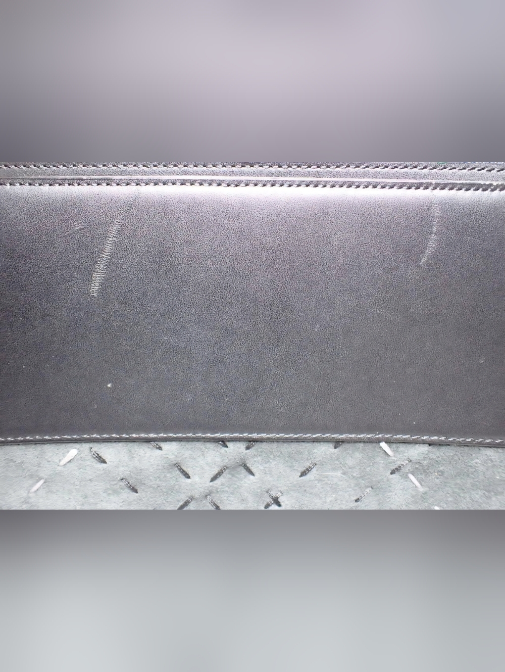 Burberry Black Shoulder Bag Black Leather Gray Stitched Suede Trim - Picture 12 of 12